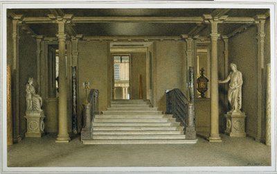 Noordelijke Ingangshal in Chatsworth House door William Henry Hunt