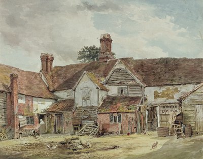 Oude boerderijgebouwen door William Henry Hunt