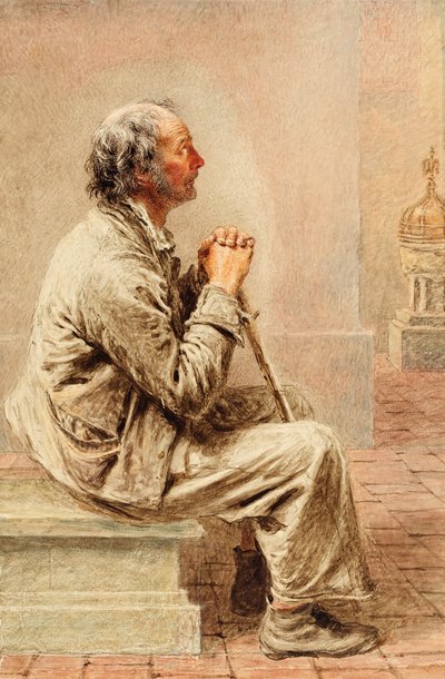 Rustieke devotie, ca. 1840 door William Henry Hunt
