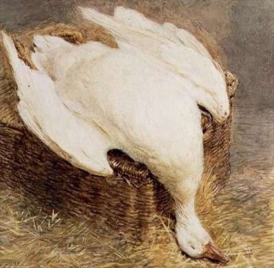 Stilleven van een Dode Gans met een Mand door William Henry Hunt