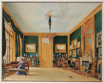 De Groene Tekenzaal van de Graaf van Essex in Cassiobury, 1823 door William Henry Hunt