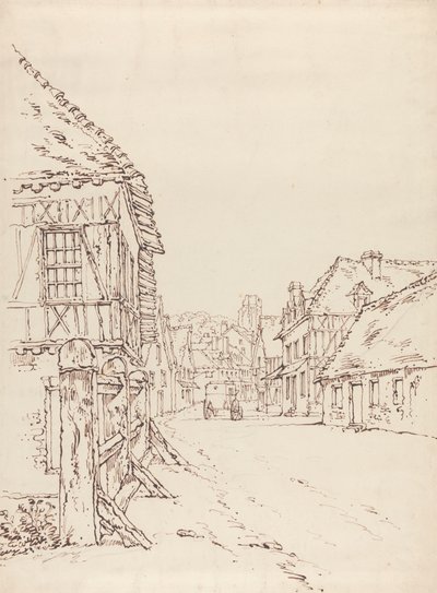 Uitzicht op een Straat in een Franse Stad door William Henry Hunt