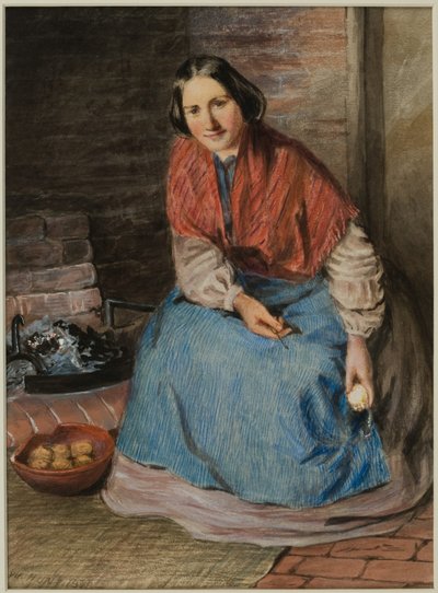Vrouw die Appels Schilt door William Henry Hunt