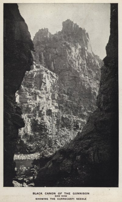 Canyons van Colorado: Zwarte Canon van de Gunnison, zijaanzicht, met de Currecanti-naald door William Henry Jackson