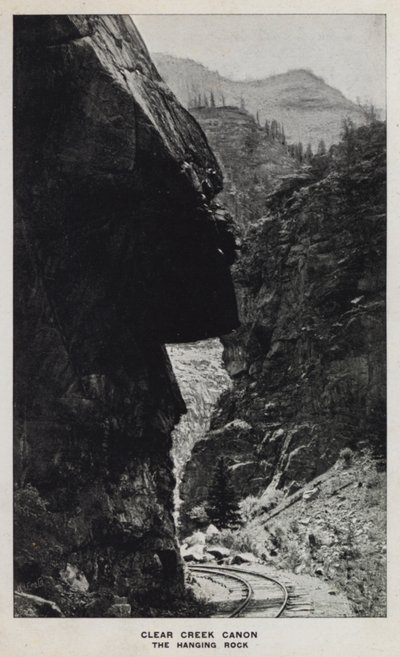 Canyons van Colorado: Clear Creek Canon, De Hangende Rots door William Henry Jackson