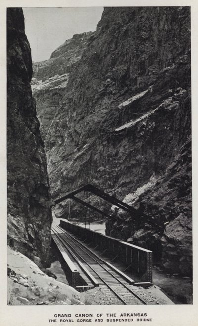 Canyons van Colorado: Grand Canon van de Arkansas, De Koninklijke Kloof en Hangende Brug door William Henry Jackson