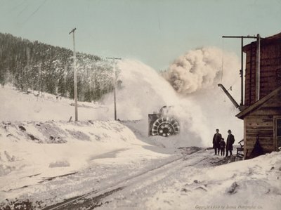 Colorado sneeuwploeg op de Colorado Midland Railroad bij Hagerman Pass door William Henry Jackson