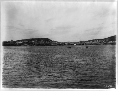 Vladivostok - panoramisch uitzicht vanaf de haven door William Henry Jackson