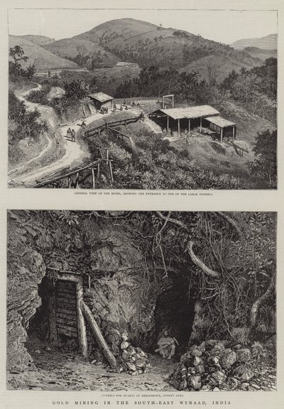 Goudmijnbouw in Zuid-Oost Wynaad, India door William Henry James Boot