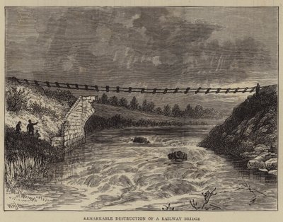 Opmerkelijke vernietiging van een spoorbrug door William Henry James Boot