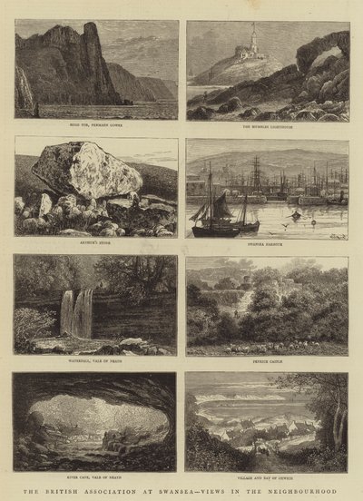 De Britse Vereniging in Swansea, uitzichten in de omgeving door William Henry James Boot
