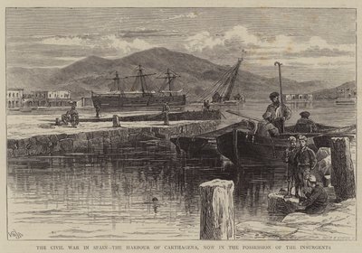 De Burgeroorlog in Spanje, de Haven van Carthagena, nu in het bezit van de Opstandelingen door William Henry James Boot
