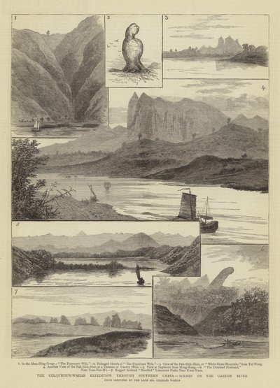 De Colquhoun-Wahab expeditie door Zuid-China, scènes op de Canton-rivier door William Henry James Boot