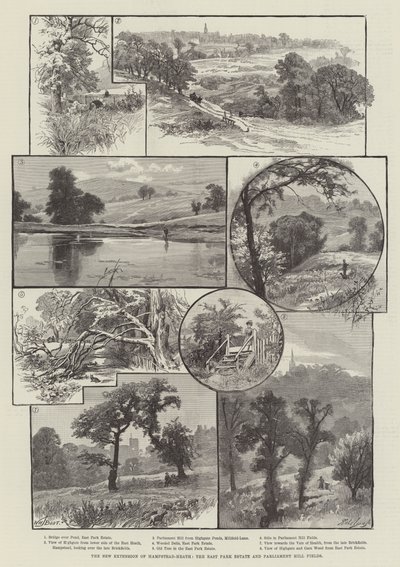 De nieuwe uitbreiding van Hampstead-Heath, het East Park Estate en Parliament Hill Fields door William Henry James Boot