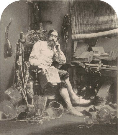 Don Quichot in zijn studeerkamer,1855, gedrukt 1857 (foto) door William Henry Lake Price