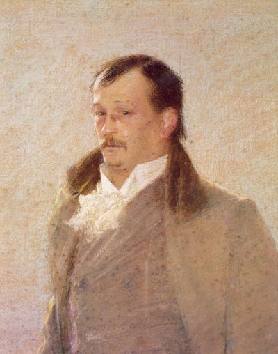 Portret van Georges Courteline (detail) door William Henry Lake Price