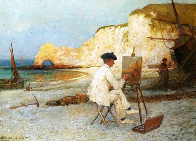 Een schilder aan zee, ca. 1885 door William Henry Lippincott