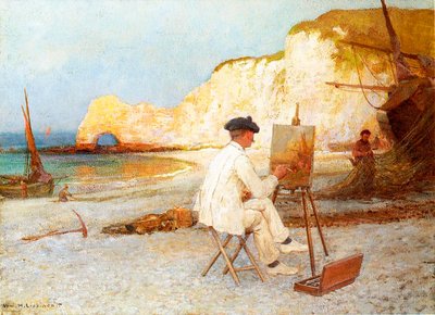 Een schilder aan zee, c.1885 door William Henry Lippincott