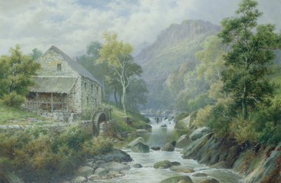 Oude Buiten Gebruik Zijnde Molen, Dolgelly door William Henry Mander