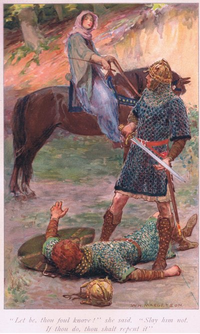 Laat zijn, jij vuile schurk! zei ze. Dood hem niet. Als je dat doet, zul je er spijt van krijgen door William Henry Margetson