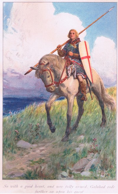Dus met een goed hart en beter bewapend, reed Galahad verder op zijn zoektocht door William Henry Margetson