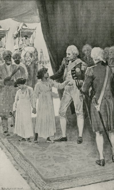 De Zonen van Sultan Tippu worden ontvangen door Lord Cornwallis als Gijzelaars door William Henry Margetson