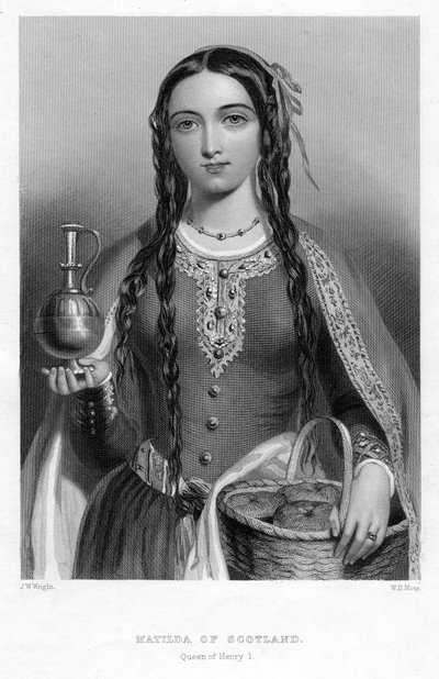 Matilda van Schotland, koningin van Hendrik I, ca. 1850s door William Henry Mote