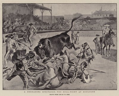 Een vernederend schouwspel, de stierengevecht in Boulogne door William Henry Pike