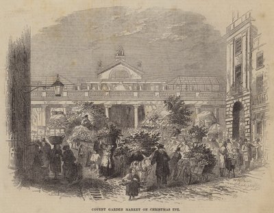 Covent Garden Market op kerstavond door William Henry Pike