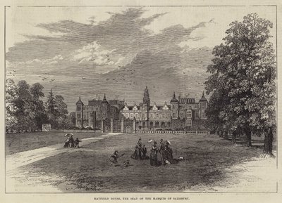 Hatfield House, de Residentie van de Markies van Salisbury door William Henry Pike