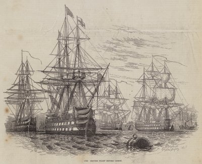 De Britse Vloot voor Lissabon door William Henry Pike