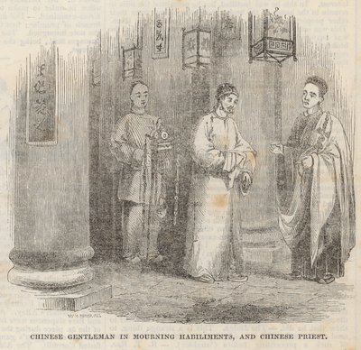 Chinese heer in rouwkleding en Chinese priester door William Henry Prior