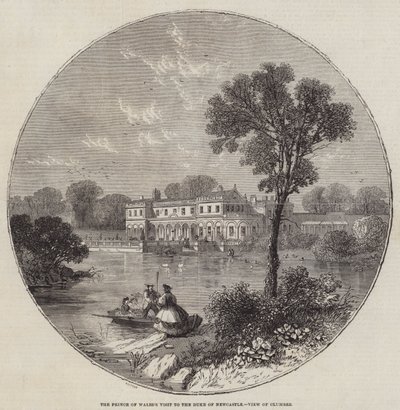Het Bezoek van de Prins van Wales aan de Hertog van Newcastle, Zicht op Clumber door William Henry Prior