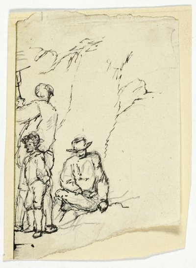 Twee Mannen met Jongen door William Henry Pyne