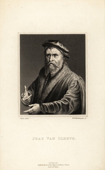 Portret van Joos van Cleve, schilder actief in Antwerpen, circa 1485-1540 door William Henry Worthington