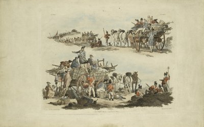 Kampscènes, 1803 door William Henry after Pyne
