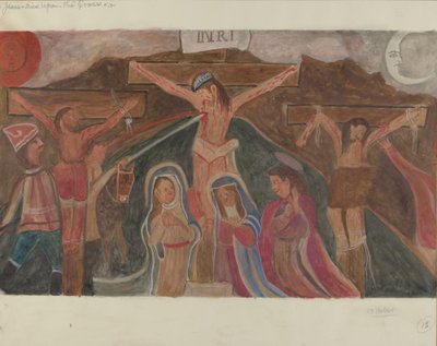 Kruiswegstatie nr. 12: Jezus sterft aan het kruis, ca. 1936 door William Herbert
