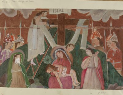 Kruiswegstatie nr. 13: Jezus wordt van het kruis gehaald, ca. 1936 door William Herbert