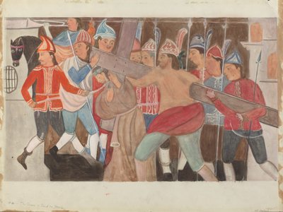 Station van het Kruis nr. 2: Het kruis wordt op Jezus gelegd door William Herbert