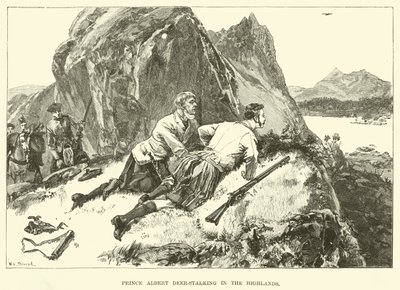 Prins Albert op hertenjacht in de Hooglanden door William Heysham (after) Overend
