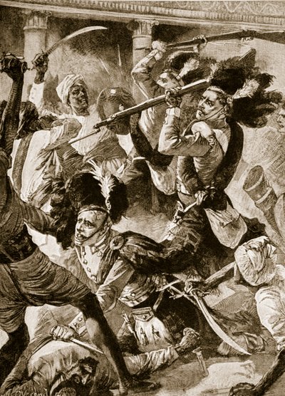 De tweede ontzetting van Lucknow, november 1857 door William Heysham (after) Overend