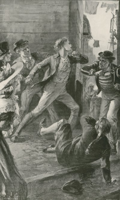 Een slachtoffer van de persbende biedt stevige weerstand door William Heysham Overend