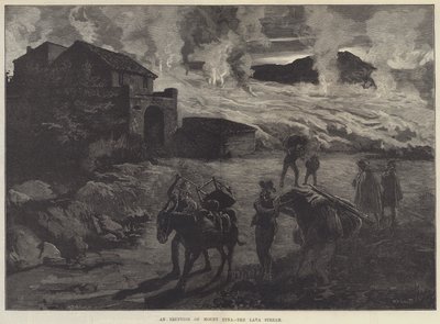 Een uitbarsting van de Etna, de lavastroom door William Heysham Overend