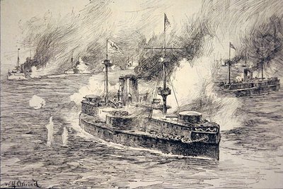 Slag bij de Yalu-rivier op 17 september door William Heysham Overend