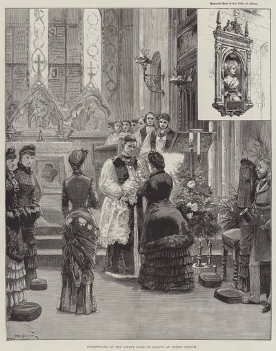 Doop van de Jonge Hertog van Albany in de Kerk van Esher door William Heysham Overend