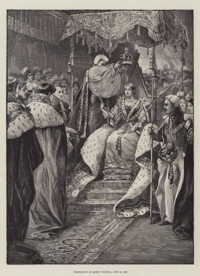 Kroning van koningin Victoria door William Heysham Overend