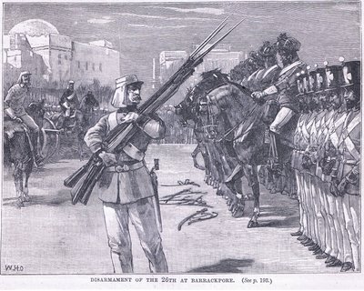 Ontwapening van de 26e in Barrackpore 1857 AD door William Heysham Overend
