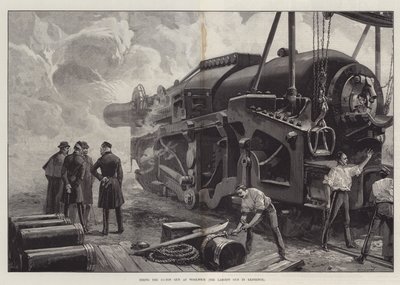 Het Afvuren van het 111-Ton Kanon in Woolwich door William Heysham Overend