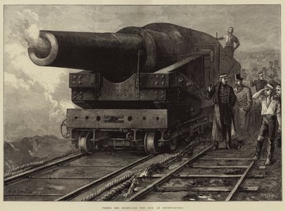 Het afvuren van het eenentachtig ton kanon in Shoeburyness door William Heysham Overend