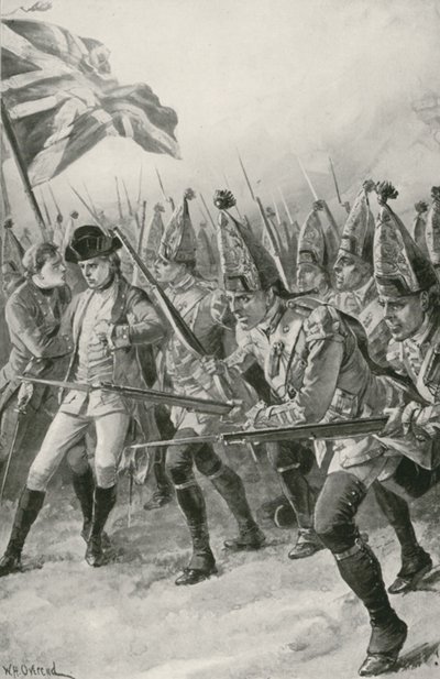 Generaal Wolfe wordt Dodelijk Gewond terwijl hij de Aanval leidt op de Vlakten van Abraham door William Heysham Overend